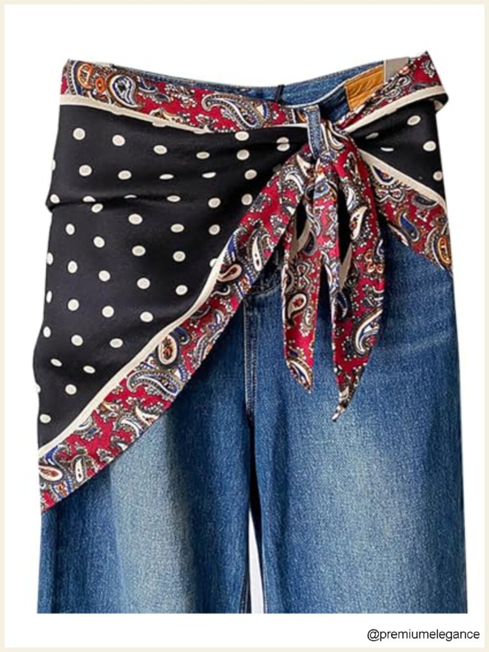 Floral Triangle Satin Scarf Belt, Hair Head Scarf Waist Sash for Dresses